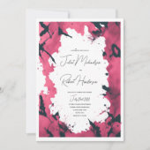 アートモダン(ばちゃばちゃ)跳ねるコンテンポラリー結婚s 招待状 (正面)