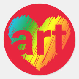 アートラバー、ワードハート付きビッグクリエイティブアート ラウンドシール