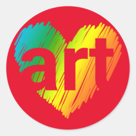 アートラバー、ワードハート付きビッグクリエイティブアート ラウンドシール