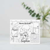 アートランチョンマット、アート誕生日のカラーリングとアクティビティ (スタンド正面)