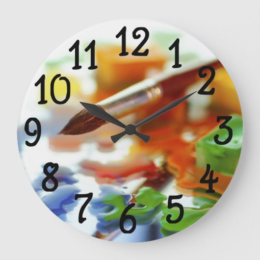 アートルー絵を描ムデザインベッドルームドームウォールクロック ラージ壁時計 (正面)