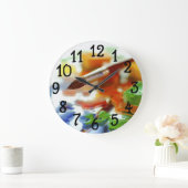 アートルー絵を描ムデザインベッドルームドームウォールクロック ラージ壁時計 (ホーム)