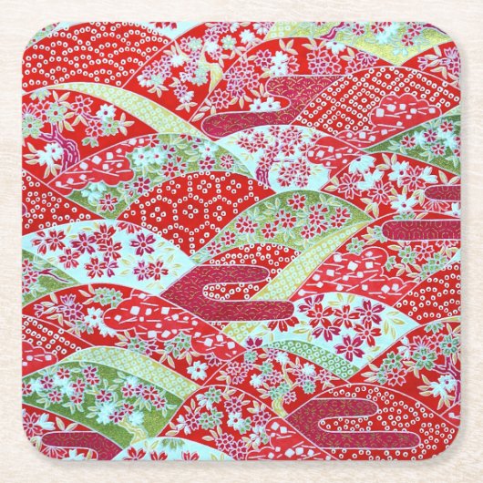 アートレッド日本のフローラ友禅千代上コースター スクエアペーパーコースター (正面)
