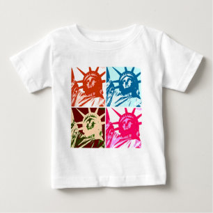 アートレディポップ・アートのリバティニューヨークシティ ベビーTシャツ