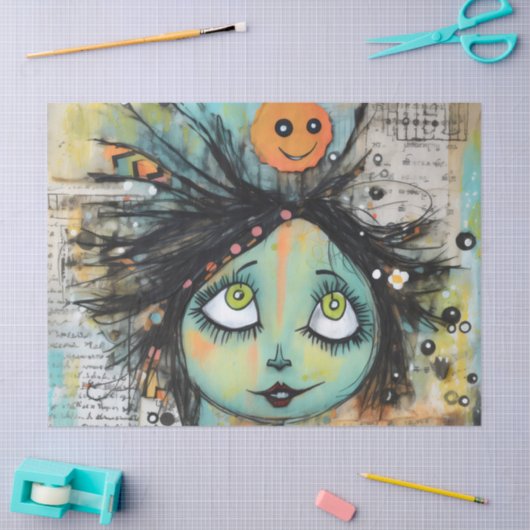 アートレディ魅力的ーと動揺して 薄葉紙 (クラフト)