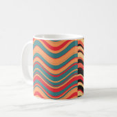 アートレトロカラフルウェーブ抽象芸術 コーヒーマグカップ (正面左)