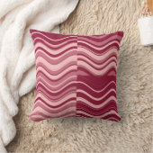 アートレトロレッドピンクウェーブ抽象芸術 クッション (ブランケット)