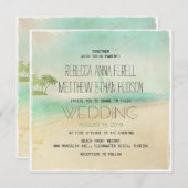 アートレトロヴィンテージ平和ビーチ結婚式招待状 招待状 (正面/裏面)