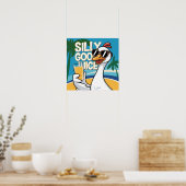 アートワークおもしろいイラストレーション間抜けグースジュース ポスター (キッチン)