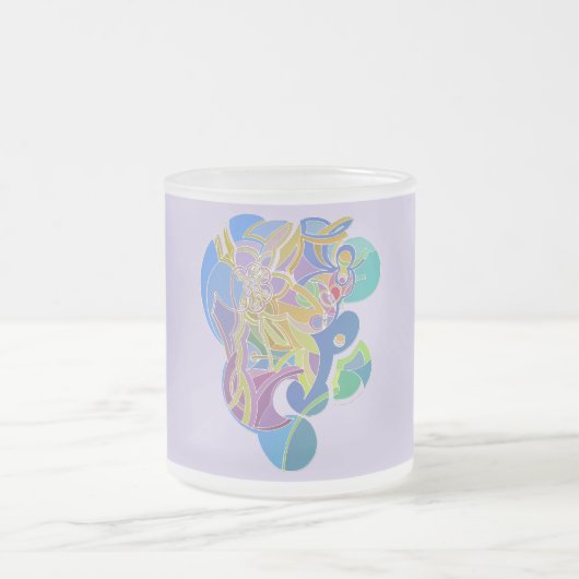 アートワークお洒落 フロストグラスマグカップ (中央)