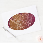 アートワークお洒落 楕円形シール (封筒)