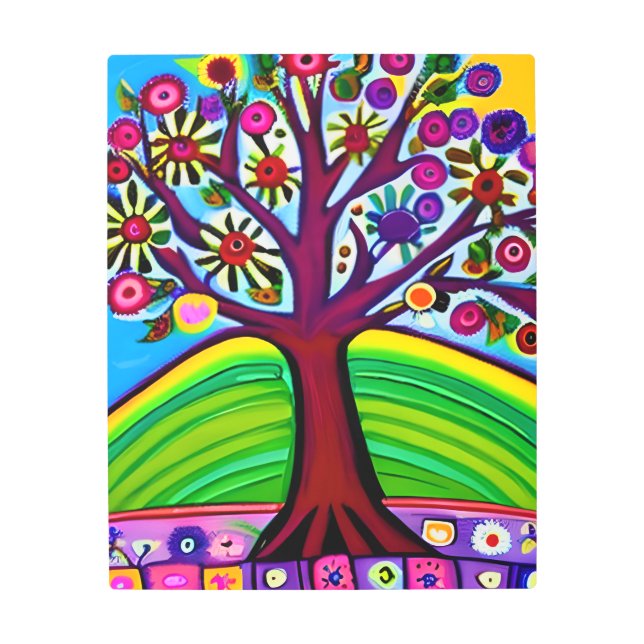 アートワークかわいらしお洒落 | AIで生成されたアート メタルプリント (正面)