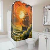 アートワークのセーリング シャワーカーテン (インサイチュ)