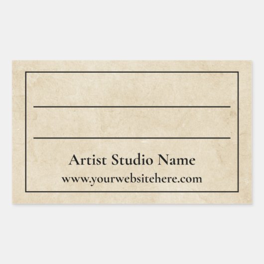 アートワークのパーチメントバックラベルステッカー 長方形シール (正面)