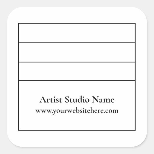 アートワークの背面ラベルのステッカー スクエアシール (正面)
