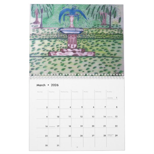 アートワークまたはおもしろいの感動的な設計イギリスのカレンダー カレンダー (3月 2026)