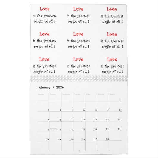 アートワークまたはおもしろいの感動的な設計イギリスのカレンダー カレンダー (2月 2026)