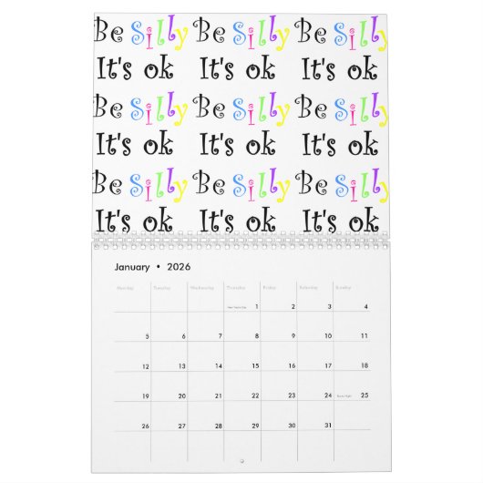 アートワークまたはおもしろいの感動的な設計イギリスのカレンダー カレンダー (1月 2026)