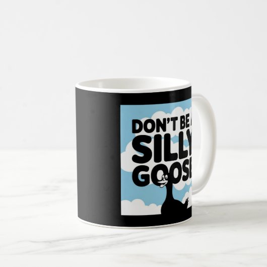 アートワークイラストレーションがガチョウではない間抜け コーヒーマグカップ (正面右)