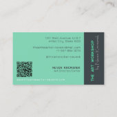 アートワークショップグリーンアーティストビジネスカード 名刺 (裏面)