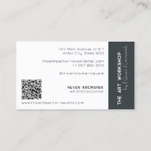 アートワークショップホワイトアーティストビジネスカード 名刺 (裏面)