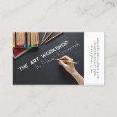 アートワークショップホワイトアーティストビジネスカード 名刺 (正面)
