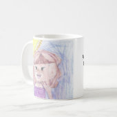 アートワークパーソナライズされたスケッチが可愛い子 コーヒーマグカップ (正面左)
