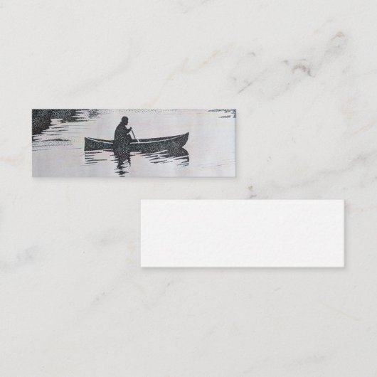 、アートワーク湖の名刺でカヌーをこぎます、芸術 スキニー名刺 (正面/裏面)