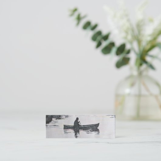 、アートワーク湖の名刺でカヌーをこぎます、芸術 スキニー名刺 (スタンド正面)