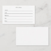 アートワーク表示ラベルカードテンプレート 名刺 (正面/裏面)
