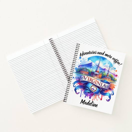 アートワーク鮮やかでヴァージニアの魅力を探る ノートブック (内部)