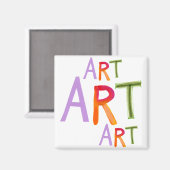 アートワードおもしろいカラフル – アーティストおよび芸術作品の場合 マグネット (正面/裏面)