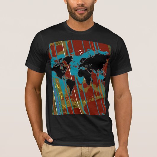 アートワールドマップデザイン Tシャツ (正面)