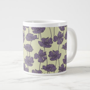 アートヴィンテージの花柄の背景 ジャンボコーヒーマグカップ