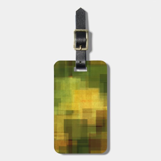 アートヴィンテージカラフル抽象芸術ジオメトリ2 ラゲッジタグ (正面縦)