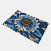 アートヴィンテージ青ひまわり模様 ドアマット (アングル)