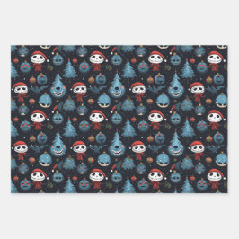 アート不気味クリスマス ラッピングペーパーシート