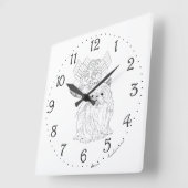 アート中国のとペキゲスドッグスクエアウォールクロック スクエア壁時計 (傾斜)