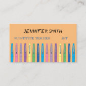 アート代替先生インクペンビジネスカード 名刺 (正面)