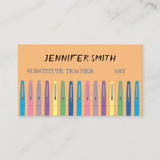 アート代替先生インクペンビジネスカード 名刺 (正面)