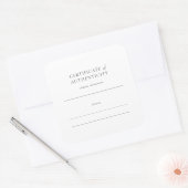 アート作品の真正証明書 スクエアシール (封筒)