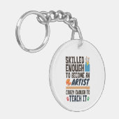 アート先生おもしろい技術熱狂する者 キーホルダー (正面左)