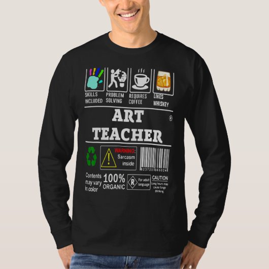 アート先生のスキルに含まれる問題解決ラベル Tシャツ (正面)