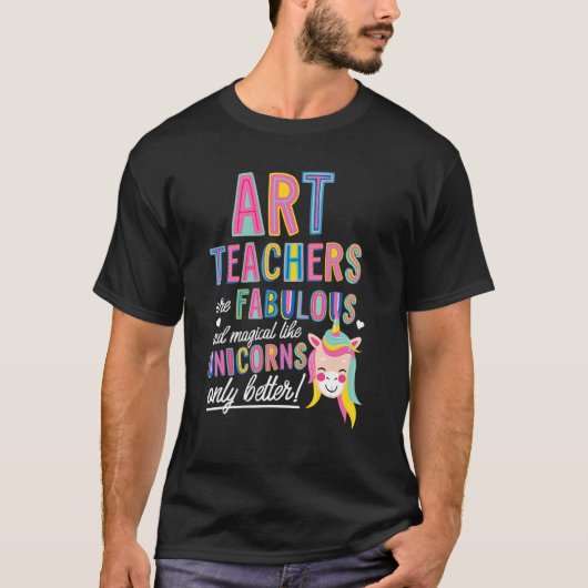 アート先生はユニコーンApのような素晴らしい魔法である Tシャツ (正面)