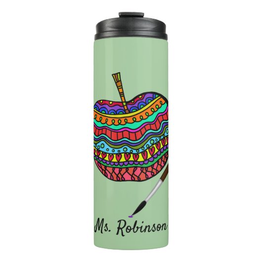 アート先生アカラフルップル タンブラー (正面)