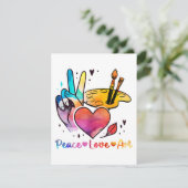 アート先生アーティストと画家のための平和ラブアート エンクロージャーカード (スタンド正面)