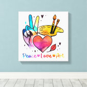 アート先生アーティストと画家のための平和ラブアート キャンバスプリント (インサイチュ (ウッドフロア))