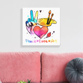 アート先生アーティストと画家のための平和ラブアート キャンバスプリント (インサイチュ (リビング))