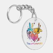 アート先生アーティストと画家のための平和ラブアート キーホルダー (正面左)