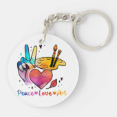 アート先生アーティストと画家のための平和ラブアート キーホルダー (裏面)